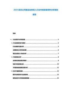 2025航空公司客运业务收入行业市场容量竞争分析规划报告