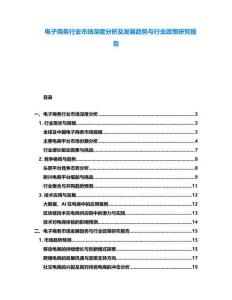 電子商務(wù)行業(yè)市場深度分析及發(fā)展趨勢(shì)與行業(yè)政策研究報(bào)告