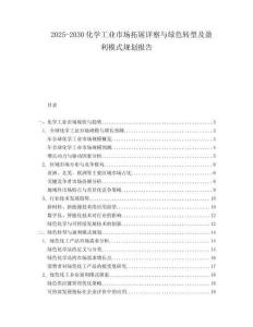 2025-2030化學(xué)工業(yè)市場拓展詳察與綠色轉(zhuǎn)型及盈利模式規(guī)劃報(bào)告