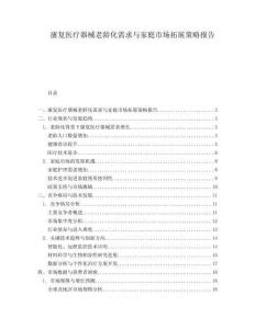 康復(fù)醫(yī)療器械老齡化需求與家庭市場拓展策略報(bào)告