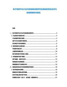 電子商務平臺行業(yè)市場發(fā)展深度研究及面臨的危機應對與發(fā)展策略研究報告