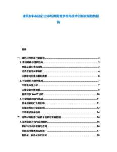建筑材料制造行業(yè)市場(chǎng)供需競(jìng)爭(zhēng)格局技術(shù)創(chuàng)新發(fā)展趨勢(shì)報(bào)告