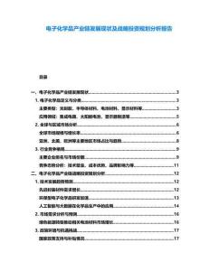 電子化學(xué)品產(chǎn)業(yè)鏈發(fā)展現(xiàn)狀及戰(zhàn)略投資規(guī)劃分析報(bào)告