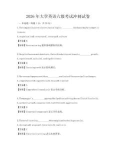 2026年大學英語六級考試沖刺試卷
