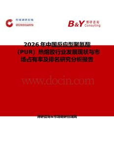 2026年中國反應(yīng)型聚氨酯（PUR）熱熔膠行業(yè)發(fā)展現(xiàn)狀與市場占有率及排名研究分析報告