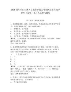 2025四川樂山市沐川縣茨竹鄉朝天馬社區招募高校畢業生（青年）見習人員參考題庫有答案詳解