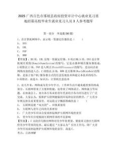2025廣西百色市那坡縣政府投資審計中心就業見習基地招募高校畢業生就業見習人員3人參考題庫附答案詳解（輕巧奪冠）
