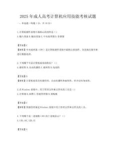 2025年成人高考计算机应用技能考核试题