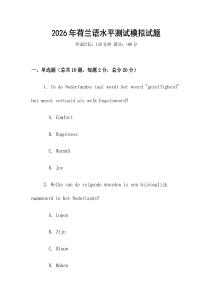 2026年荷蘭語(yǔ)水平測(cè)試模擬試題