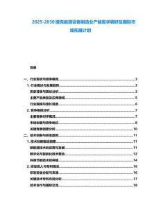 2025-2030捷克能源設備制造業產能需求調研及國際市場拓展計劃