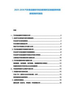 2025-2030汽車售后服務市場深度調研及發展趨勢和前景預測研究報告