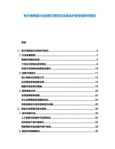 電子消費(fèi)品行業(yè)消費(fèi)習(xí)慣變遷及新品開發(fā)專題研究報(bào)告