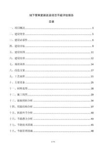 地下管网更新改造项目节能评估报告