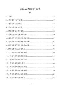 電視臺人力資源績效考核方案