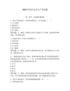 2026年崗位安全生產考試題（奪分金卷）