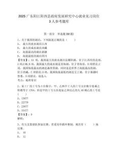 2025廣東陽江陽西縣政府發展研究中心就業見習崗位3人參考題庫含答案詳解（最新）