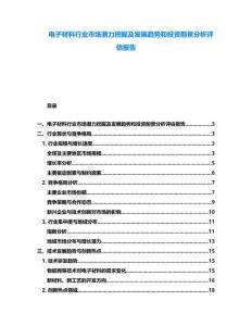 電子材料行業(yè)市場(chǎng)潛力挖掘及發(fā)展趨勢(shì)和投資前景分析評(píng)估報(bào)告