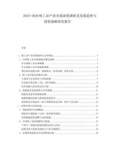 2025-2030核工業(yè)產(chǎn)業(yè)市場(chǎng)深度調(diào)研及發(fā)展趨勢(shì)與投資戰(zhàn)略研究報(bào)告