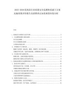 2025-2030乳制品行業(yè)質(zhì)量安全追溯體系建立方案實(shí)施效果評(píng)價(jià)報(bào)告及消費(fèi)者認(rèn)知度調(diào)查問(wèn)卷分析