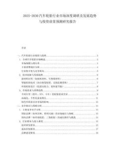 2025-2030汽車(chē)輪胎行業(yè)市場(chǎng)深度調(diào)研及發(fā)展趨勢(shì)與投資前景預(yù)測(cè)研究報(bào)告