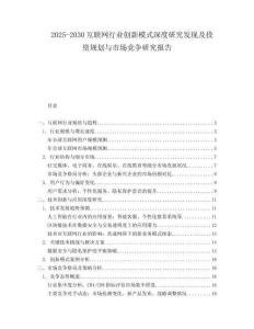 2025-2030互聯(lián)網(wǎng)行業(yè)創(chuàng)新模式深度研究發(fā)現(xiàn)及投資規(guī)劃與市場(chǎng)競(jìng)爭(zhēng)研究報(bào)告