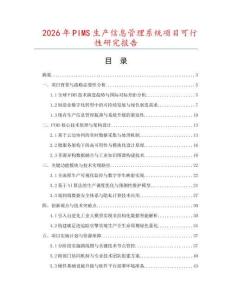 2026年P(guān)IMS生產(chǎn)信息管理系統(tǒng)項目可行性研究報告