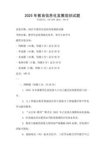 2025年教育信息化发展现状试题