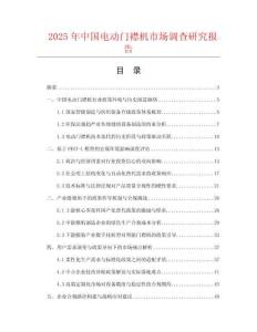 2025年中國電動門襟機市場調查研究報告