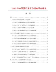 2025年中國滑石塊市場調查研究報告