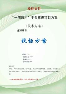 “一照通用”平臺建設(shè)項目方案投標(biāo)文件（技術(shù)標(biāo)）