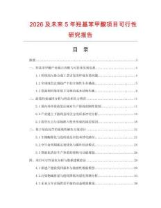 2026及未來5年羥基苯甲酸項目可行性研究報告