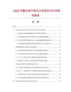 2026年氯化鈉干粉滅火劑項目可行性研究報告