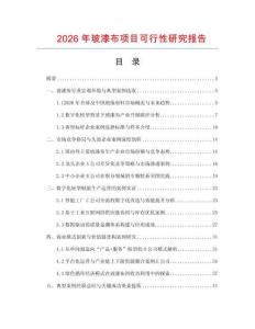 2026年玻漆布項目可行性研究報告
