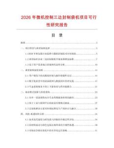 2026年微機控制三邊封制袋機項目可行性研究報告