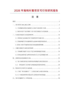 2026年拖鉤襯套項目可行性研究報告