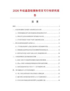 2026年結晶型硅微粉項目可行性研究報告
