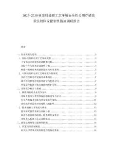 2025-2030核废料处理工艺环境安全性长期存储政策法规国家限制性措施调研报告