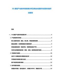 5G通信產(chǎn)業(yè)鏈?zhǔn)袌?chǎng)發(fā)展分析及商業(yè)化前景與投資價(jià)值評(píng)估報(bào)告