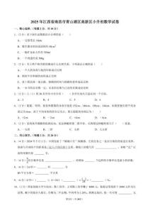 【2025】年江西省南昌市青山湖區(qū)高新區(qū)小升初數(shù)學(xué)試卷附答案解析