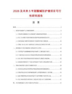 2026及未来5年耐酸碱防护镜项目可行性研究报告