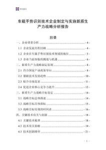 車載手勢識別技術企業制定與實施新質生產力戰略分析報告