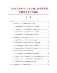 2026及未來5-10年三相大安培表殼項目投資價值分析報告