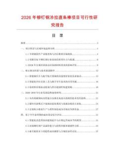 2026年铆钉钢冷拉直条棒项目可行性研究报告