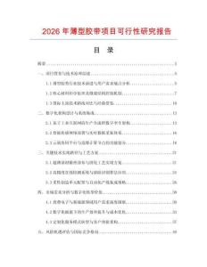 2026年薄型膠帶項目可行性研究報告