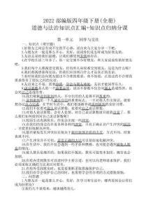 2022部編版四年級(jí)下冊(cè)(全冊(cè))道德與法治知識(shí)點(diǎn)匯編 知識(shí)點(diǎn)歸納分課