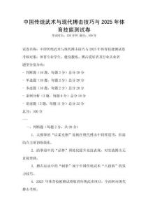 中國傳統武術與現代搏擊技巧與2025年體育技能測試卷