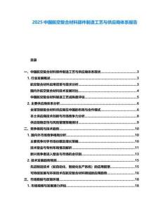 2025中國航空復合材料部件制造工藝與供應商體系報告
