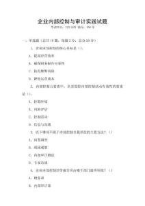 企業內部控制與審計實踐試題
