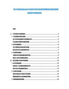 電子信息制造業技術創新市場開拓政策調整投資規劃前瞻深度研究高度報告
