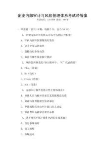 企業內部審計與風險管理體系考試帶答案